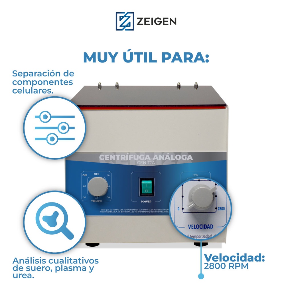 Centrífuga análoga de 12 tubos para la educación