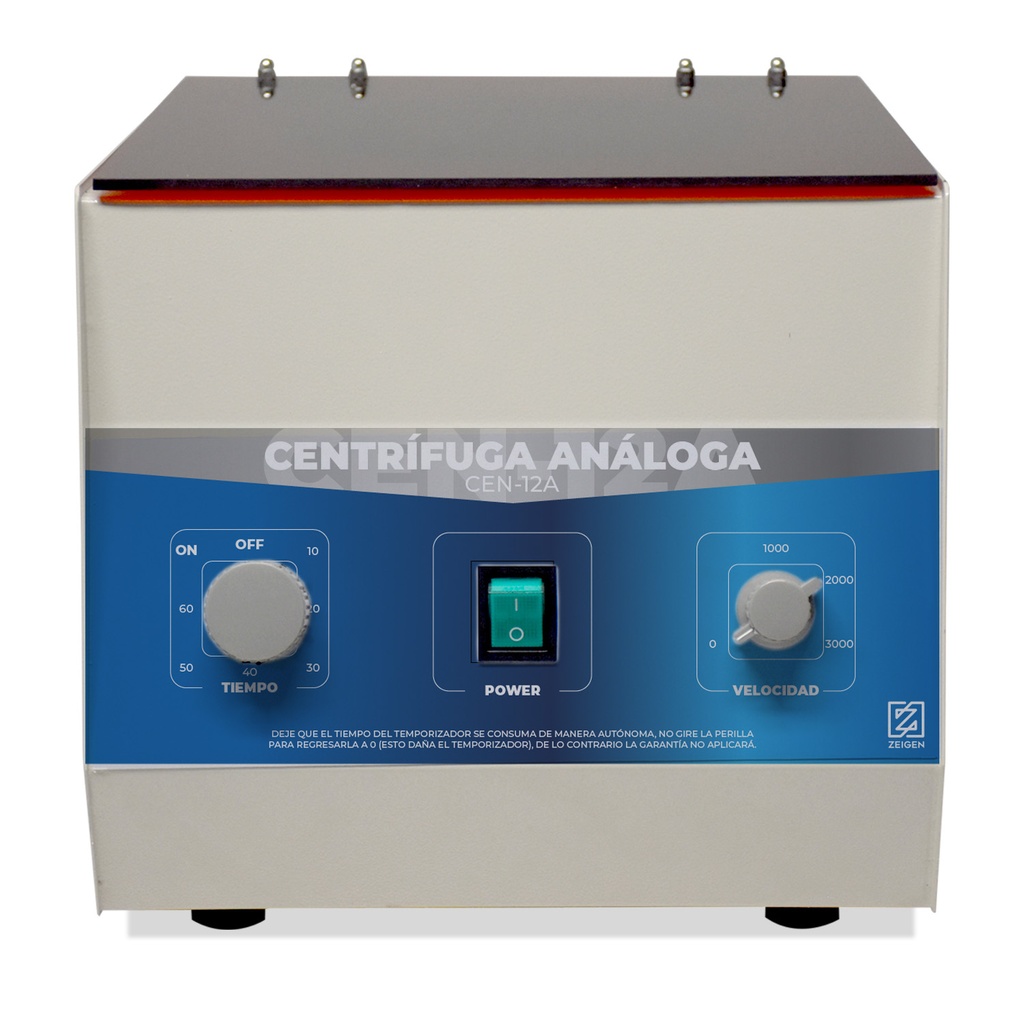 Centrifuga analoga para la educacion de 12 tubos