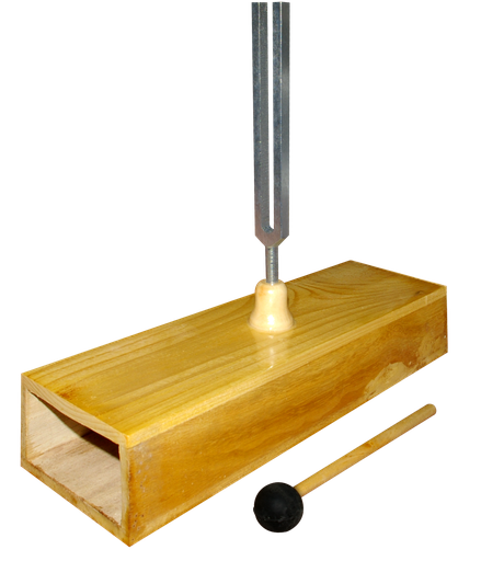 Caja de resonancia con diapasón