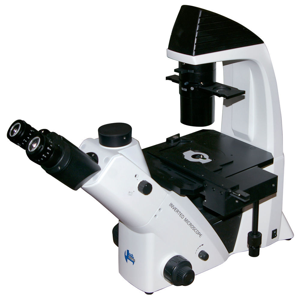 Microscopio biologico invertido triocular