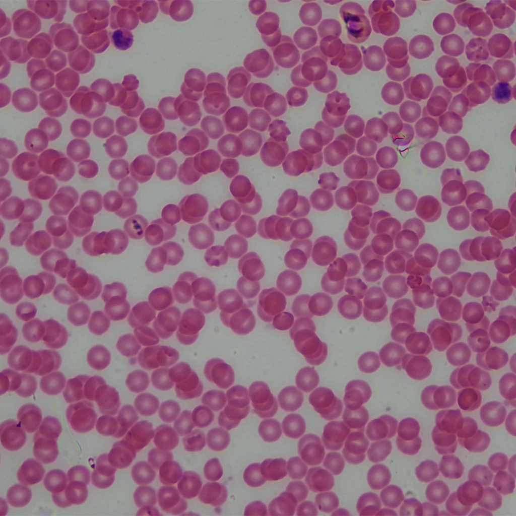Preparación microscópica de sangre con contraste (wrigth´s)