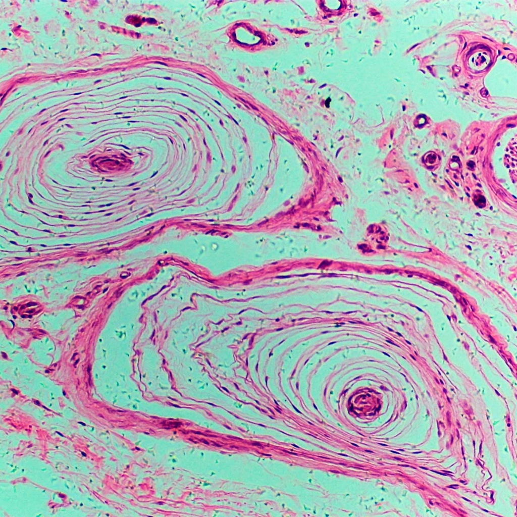 Preparación microscópica de tejido de piel