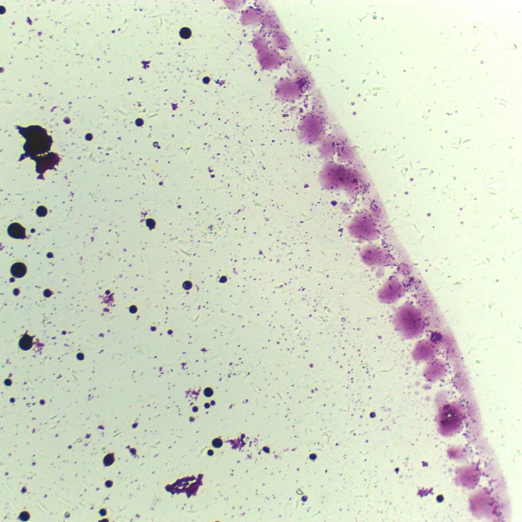 Preparación microscópica de gonorrea