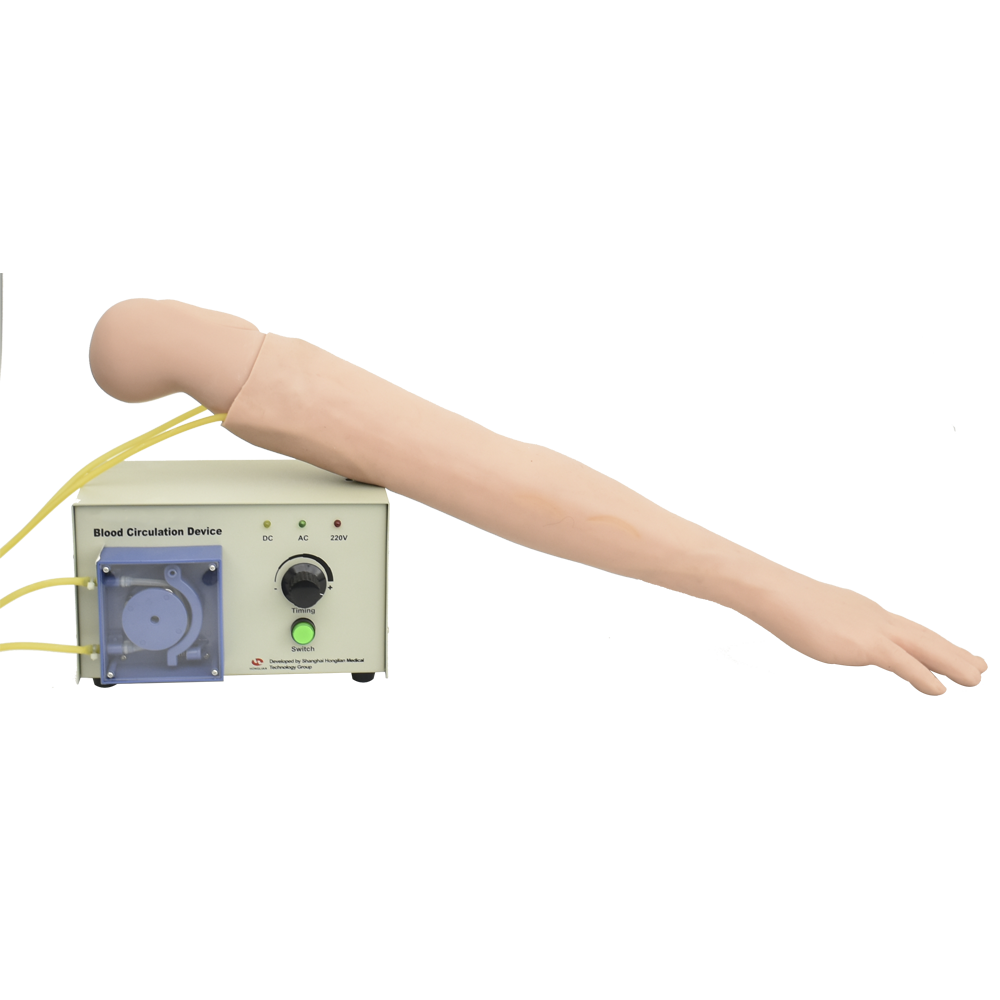 Brazo de entrenamiento avanzado para IV, con simulación de circulación sanguínea