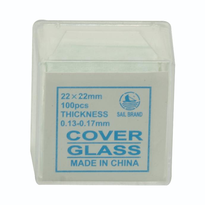 Cubre objetos de vidrio de 22 x 22 MM Caja c/100 Pz