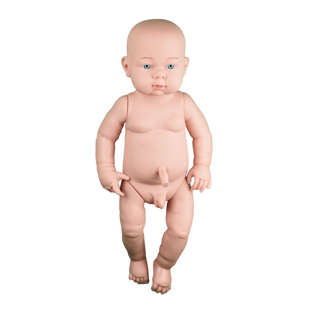 Bebé masculino para entrenamiento con cordón umbilical