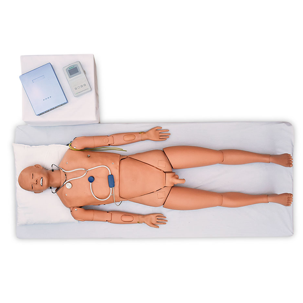 Maniqui de entrenamiento de emergencias en hospital premium. acls