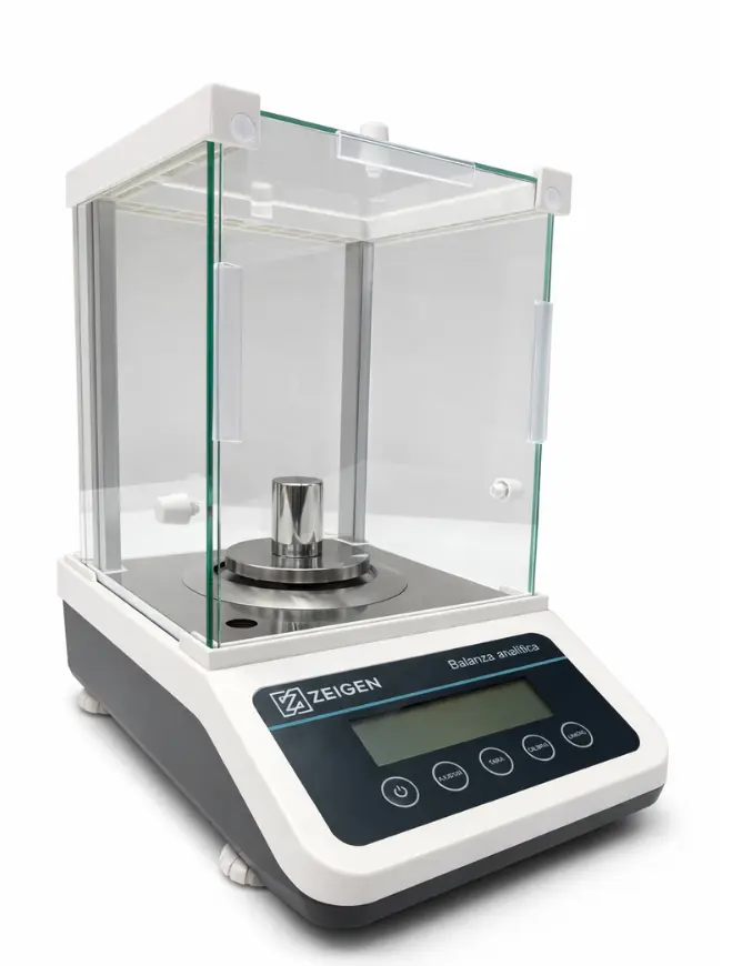Balanza analítica profesional con calibración interna 220g/.0001g (0.1 mg) para la educación