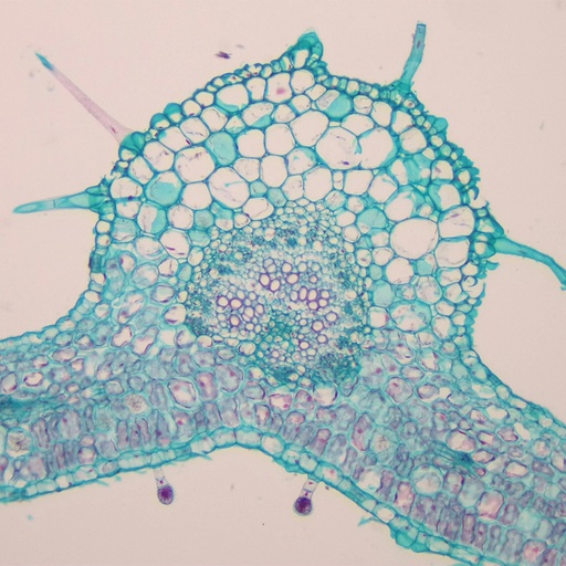 [PR-126] Preparación microscópica de hoja de geranio (Pelargonium)